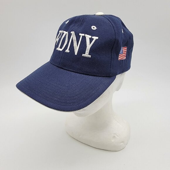 FDNY Hat Cap Strap Back‎ Mens Navy Blue OSFM Adjustable Baseball Cap - Picture 1 of 6
